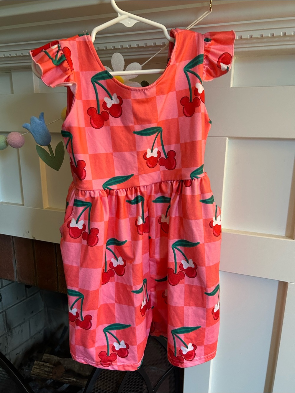 NWT Disney Minnie Mickey Cherries Romper Size 5/6